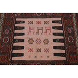Tribal Animals Kilim Sumak Hand Woven Woolen Persian Carpet Rug - 6'1" x 3'3" runner