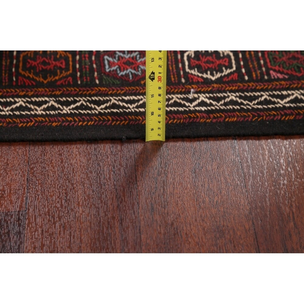 Tribal Animals Kilim Sumak Hand Woven Woolen Persian Carpet Rug - 6'1" x 3'3" runner
