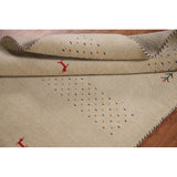 Tribal Beige Gabbeh Oriental Accent Rug Handmade Wool Carpet - 3'8"x 5'9"