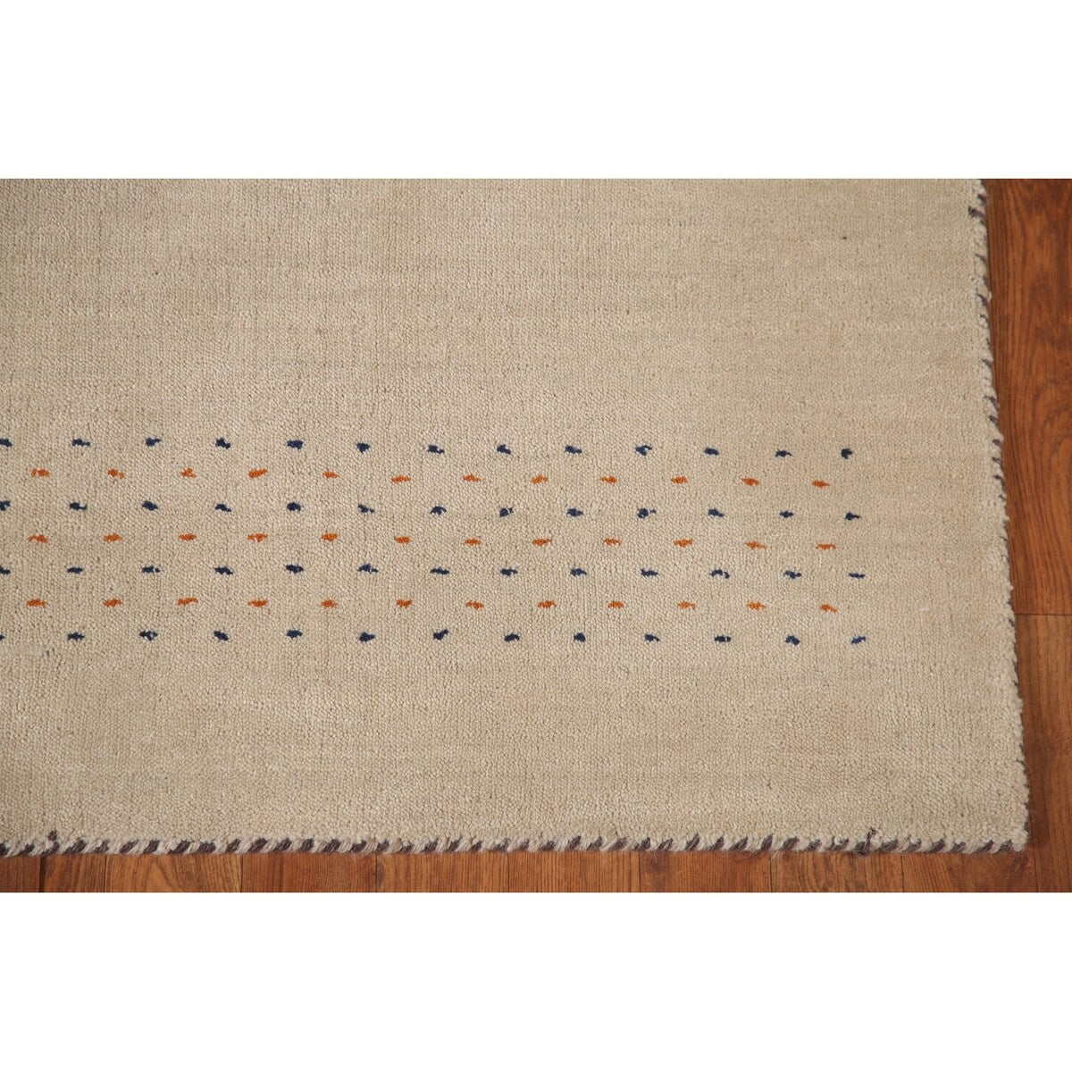 Tribal Beige Gabbeh Oriental Accent Rug Handmade Wool Carpet - 3'8"x 5'9"