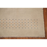 Tribal Beige Gabbeh Oriental Accent Rug Handmade Wool Carpet - 3'8"x 5'9"