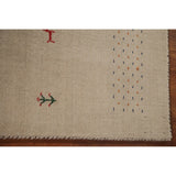 Tribal Beige Gabbeh Oriental Accent Rug Handmade Wool Carpet - 3'8"x 5'9"
