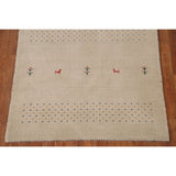 Tribal Beige Gabbeh Oriental Accent Rug Handmade Wool Carpet - 3'8"x 5'9"