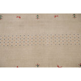 Tribal Beige Gabbeh Oriental Accent Rug Handmade Wool Carpet - 3'8"x 5'9"