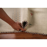 Tribal Beige Gabbeh Oriental Accent Rug Handmade Wool Carpet - 3'8"x 5'9"