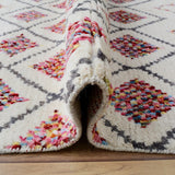 Tribal Diamond Contemporary Moroccan Oriental Area Rug Hand-Knotted - 4'11" x 8'3"
