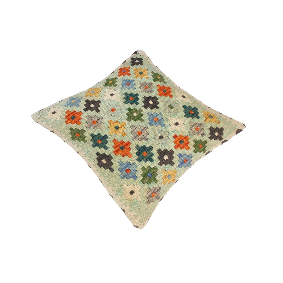 Tribal Edelmira Hand-Woven Turkish Kilim Throw Pillow 18 in. x 18 in.