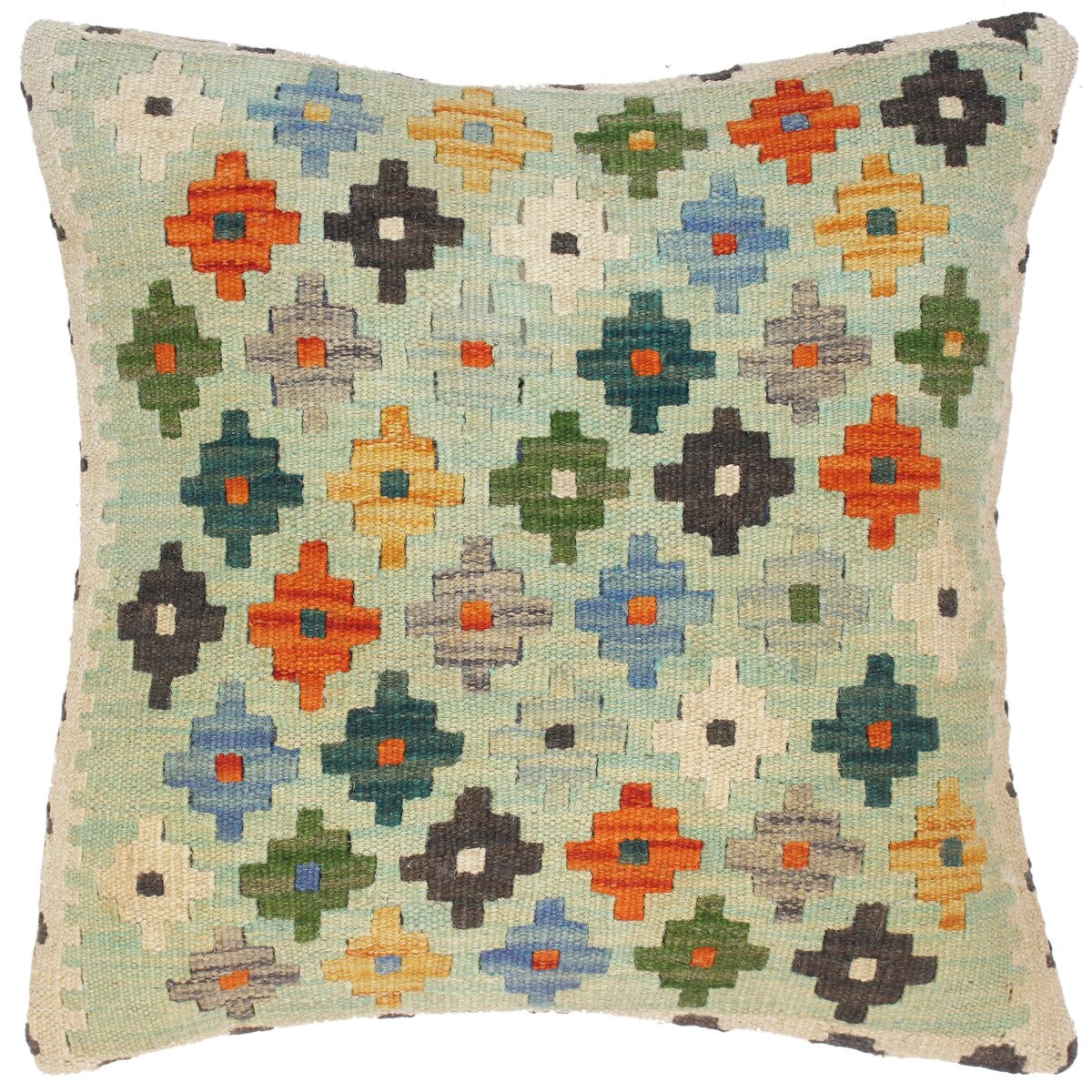 Tribal Edelmira Hand-Woven Turkish Kilim Throw Pillow 18 in. x 18 in.