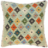 Tribal Edelmira Hand-Woven Turkish Kilim Throw Pillow 18 in. x 18 in.
