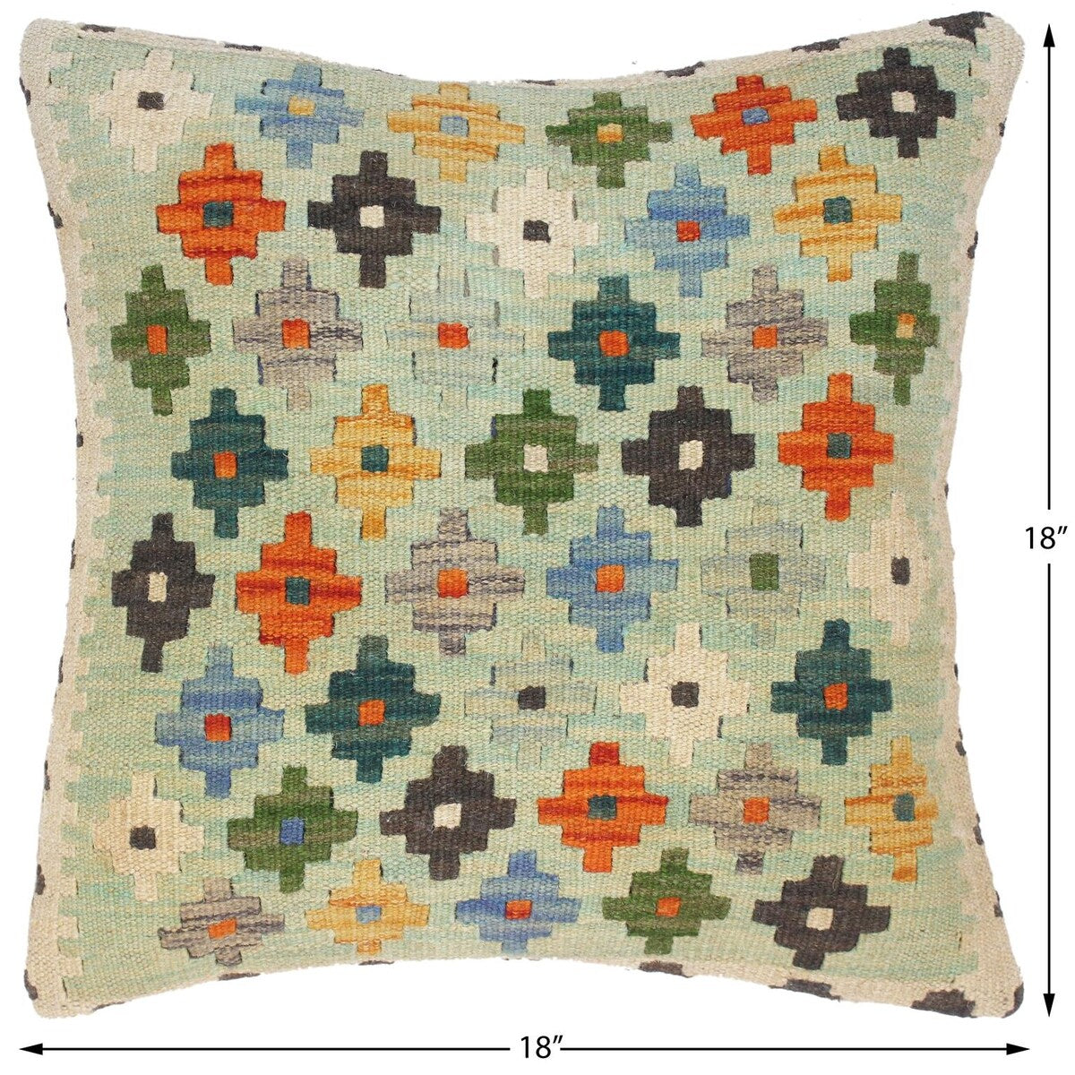 Tribal Edelmira Hand-Woven Turkish Kilim Throw Pillow 18 in. x 18 in.