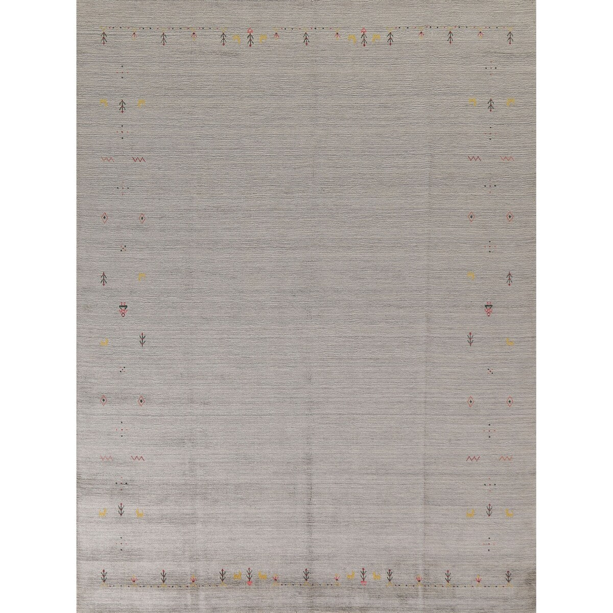 Tribal Gabbeh Area Rug Hand-Knotted Wool Carpet - 7'10"x 9'8"