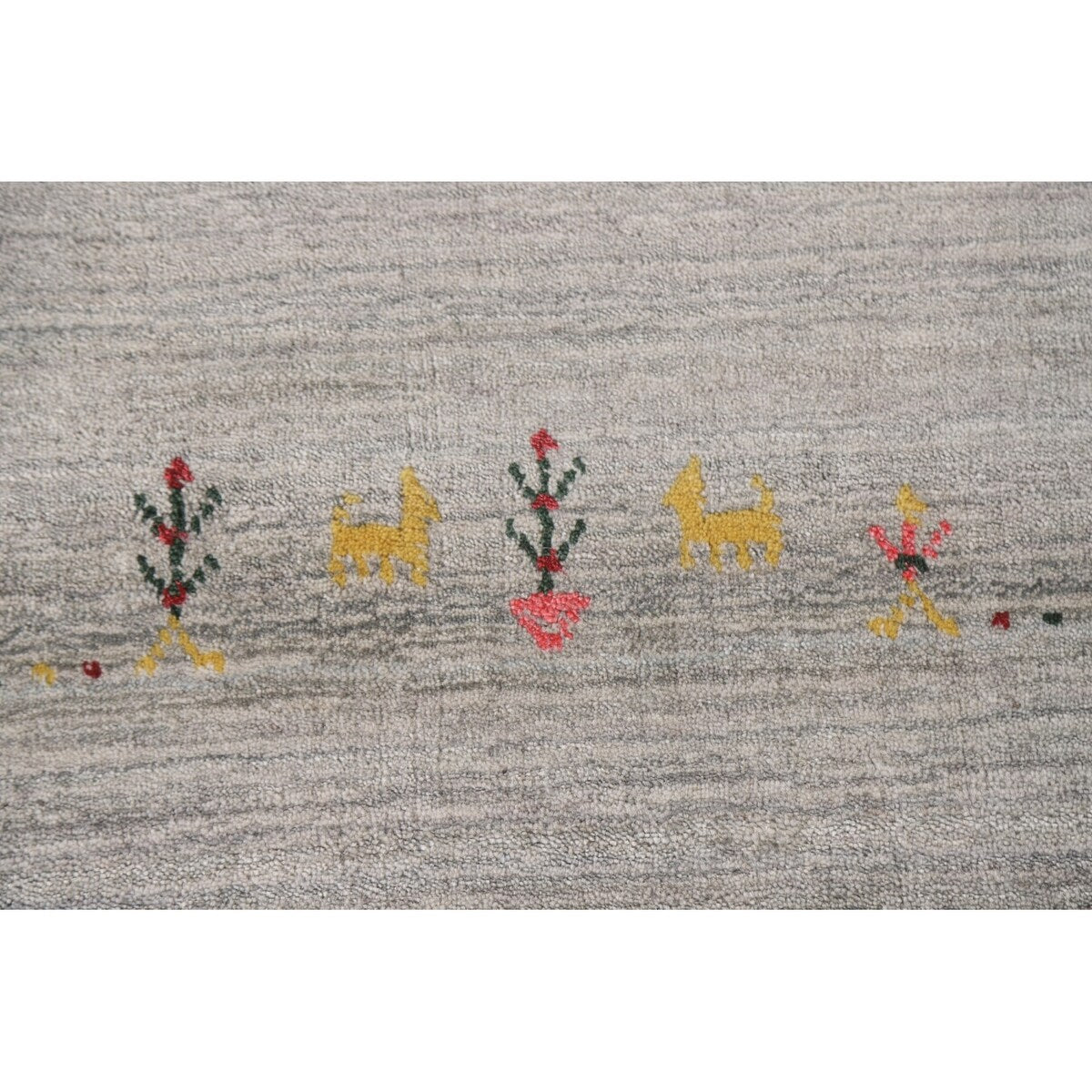Tribal Gabbeh Area Rug Hand-Knotted Wool Carpet - 7'10"x 9'8"