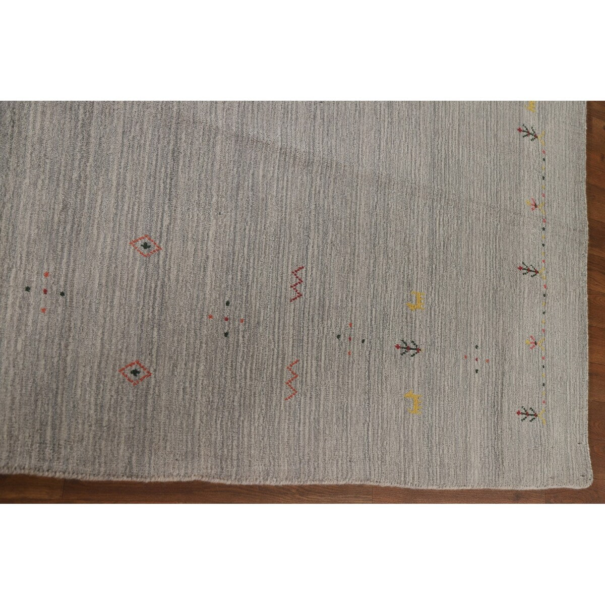 Tribal Gabbeh Area Rug Hand-Knotted Wool Carpet - 7'10"x 9'8"