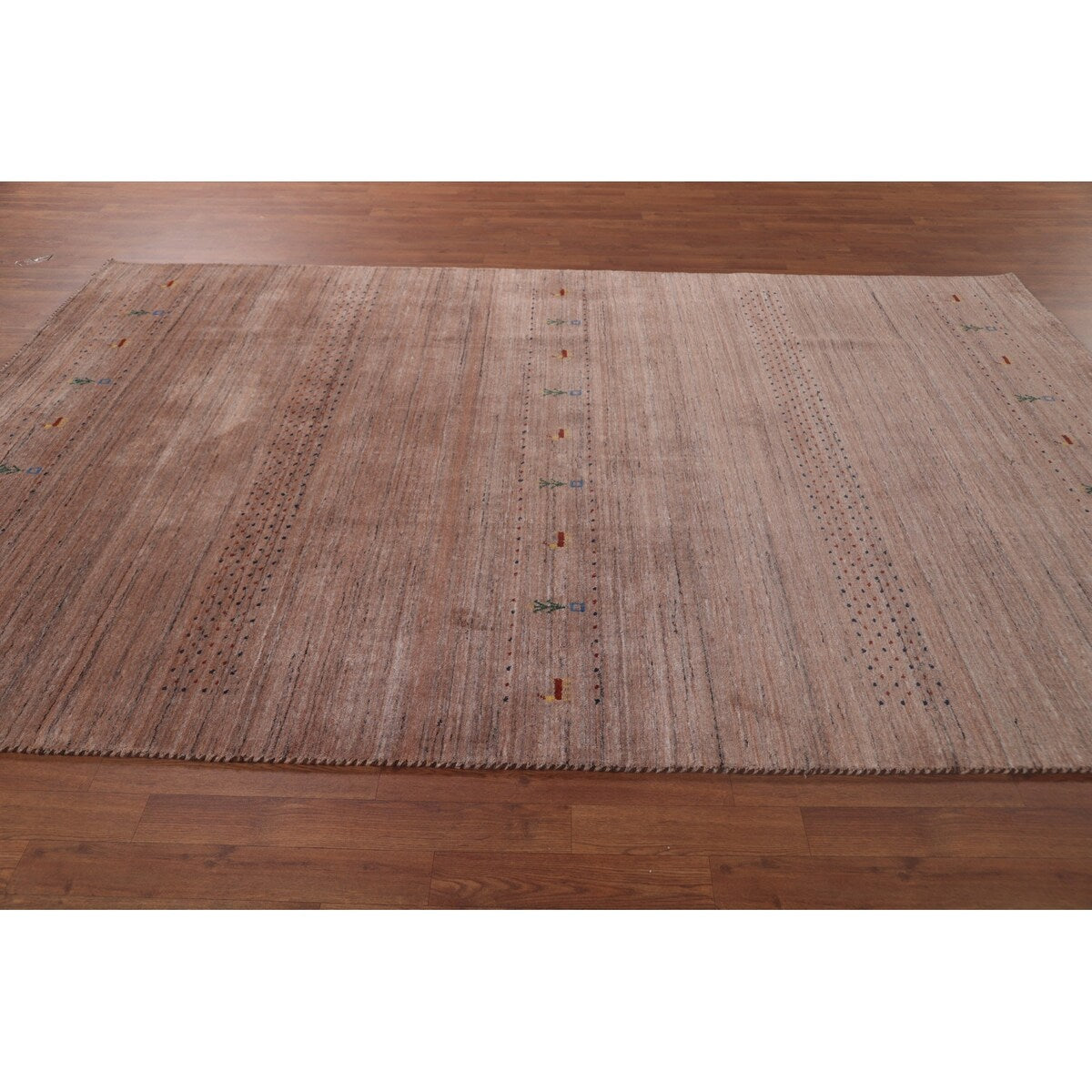 Tribal Gabbeh Area Rug Handmade Blue Wool Carpet - 6'2"x 9'9"