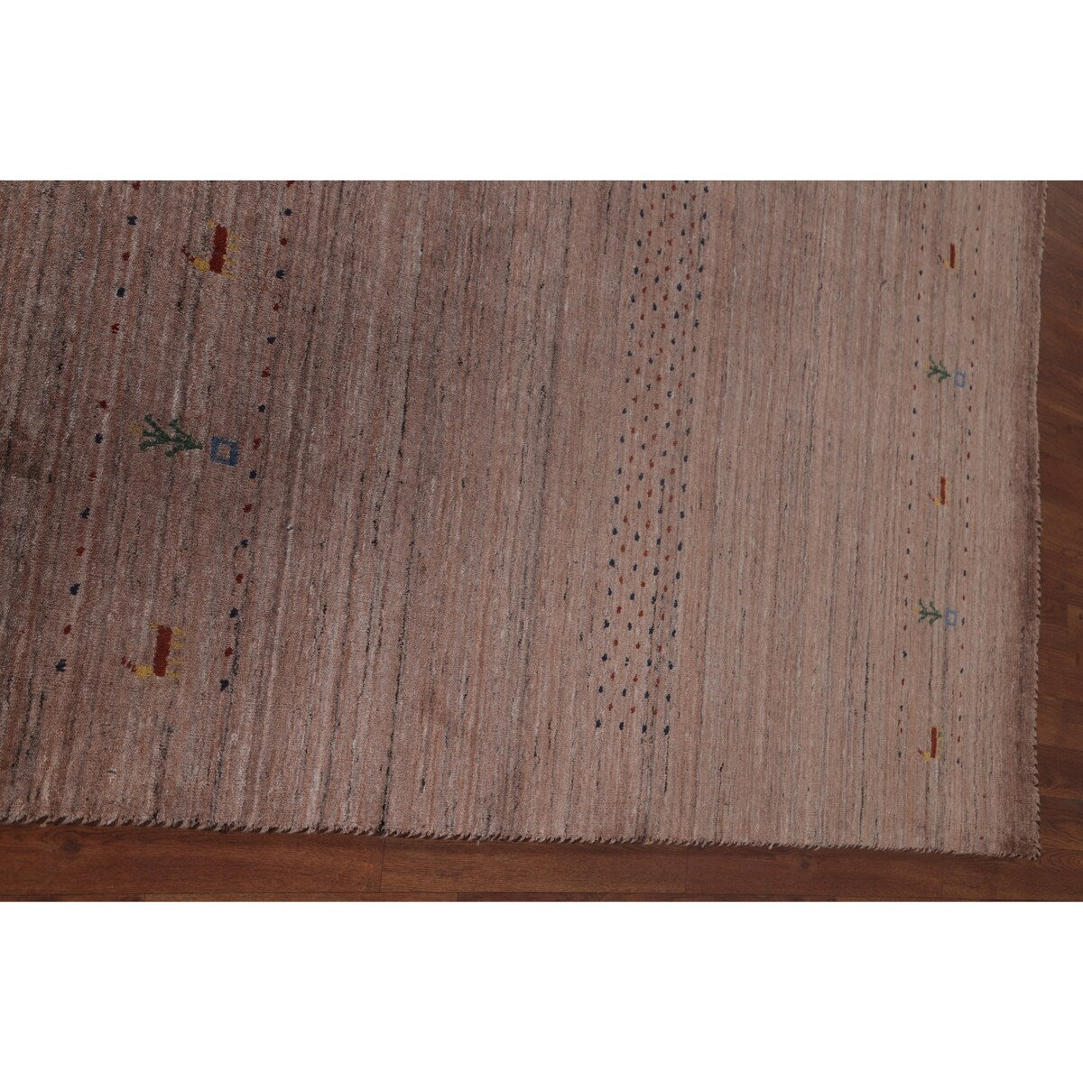Tribal Gabbeh Area Rug Handmade Blue Wool Carpet - 6'2"x 9'9"