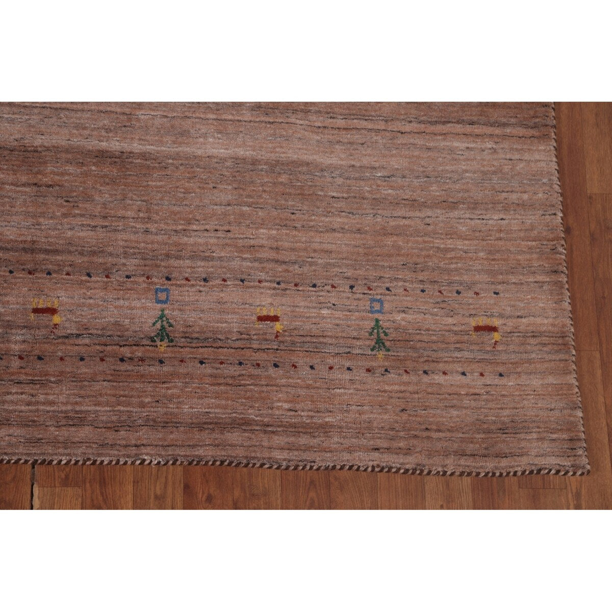 Tribal Gabbeh Area Rug Handmade Blue Wool Carpet - 6'2"x 9'9"