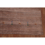 Tribal Gabbeh Area Rug Handmade Blue Wool Carpet - 6'2"x 9'9"