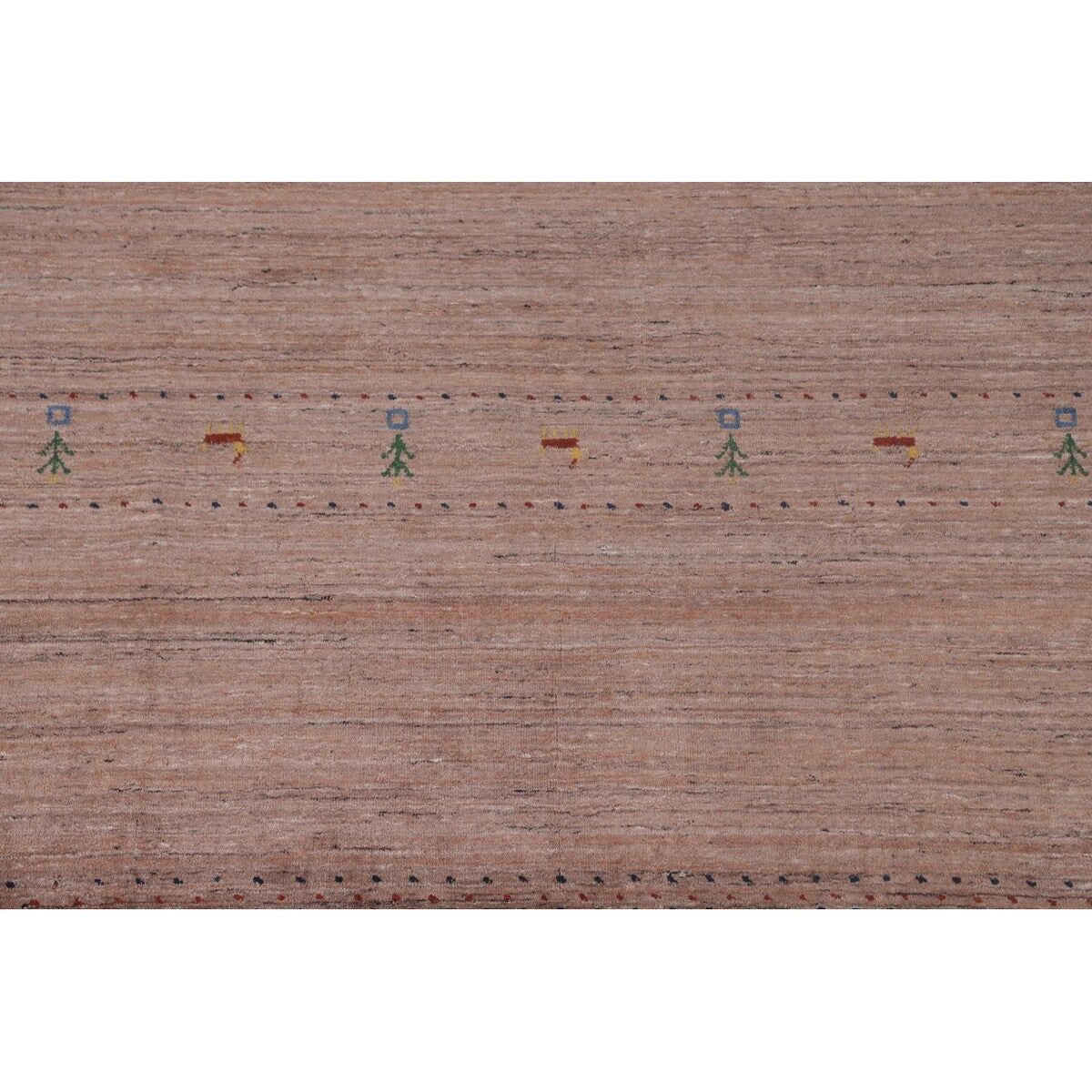Tribal Gabbeh Area Rug Handmade Blue Wool Carpet - 6'2"x 9'9"