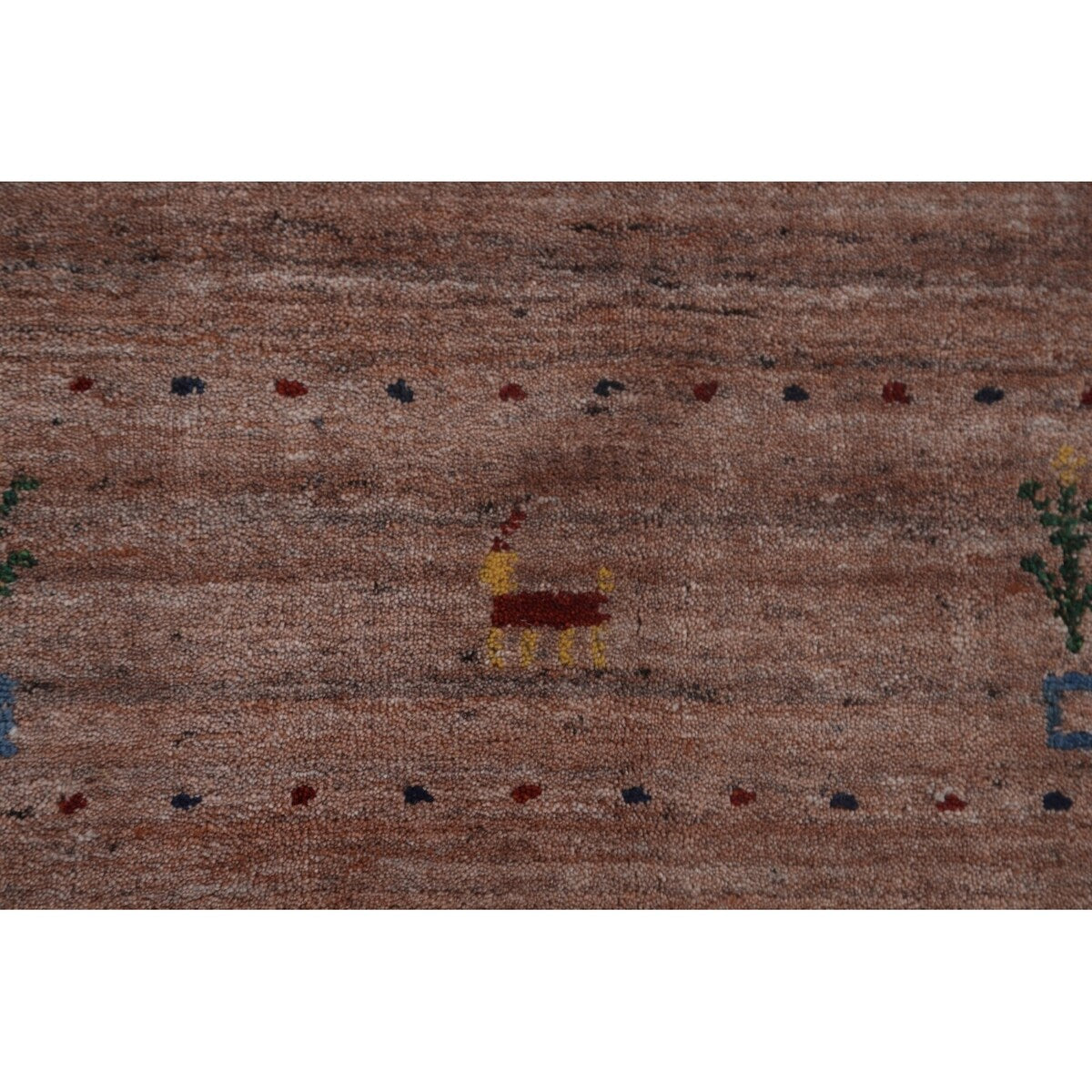 Tribal Gabbeh Area Rug Handmade Blue Wool Carpet - 6'2"x 9'9"