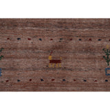 Tribal Gabbeh Area Rug Handmade Blue Wool Carpet - 6'2"x 9'9"