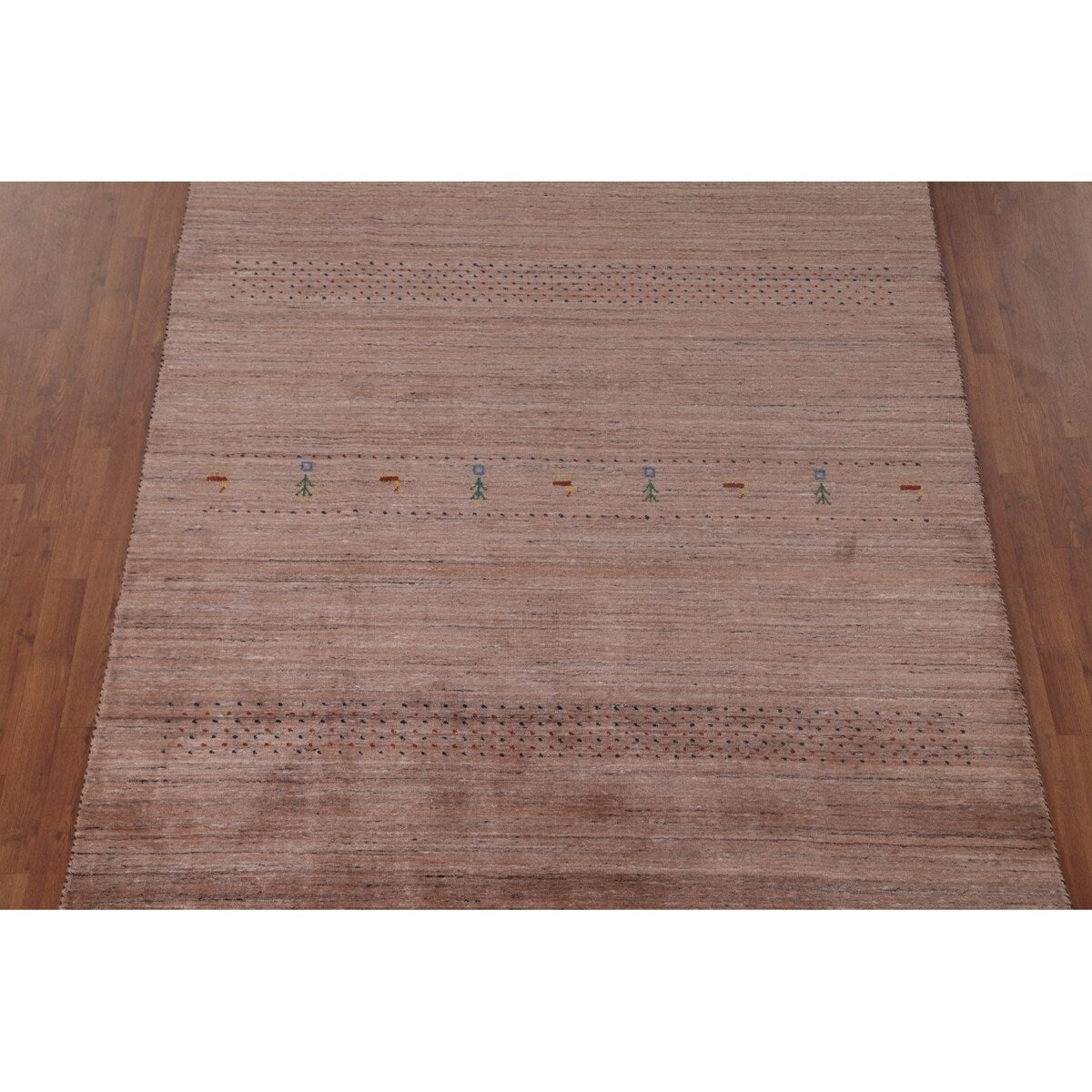 Tribal Gabbeh Area Rug Handmade Blue Wool Carpet - 6'2"x 9'9"