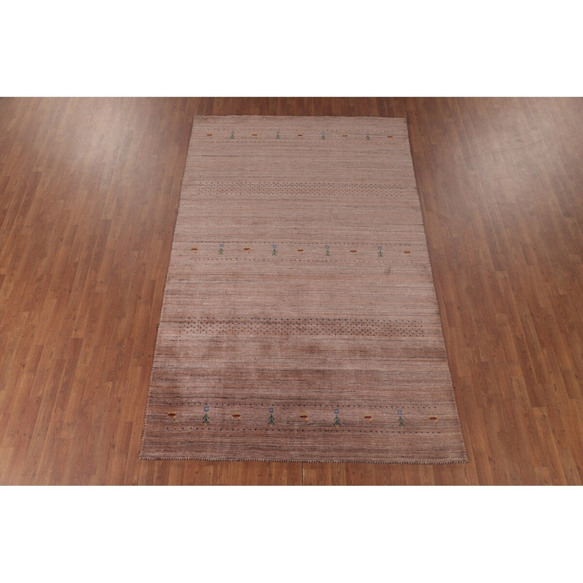 Tribal Gabbeh Area Rug Handmade Blue Wool Carpet - 6'2"x 9'9"