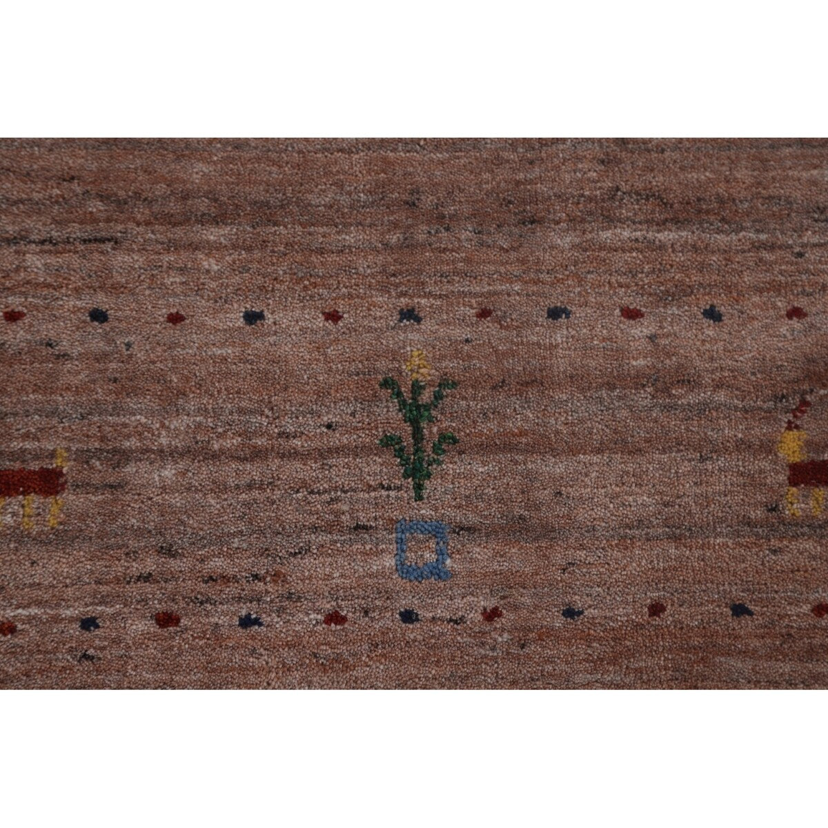 Tribal Gabbeh Area Rug Handmade Blue Wool Carpet - 6'2"x 9'9"