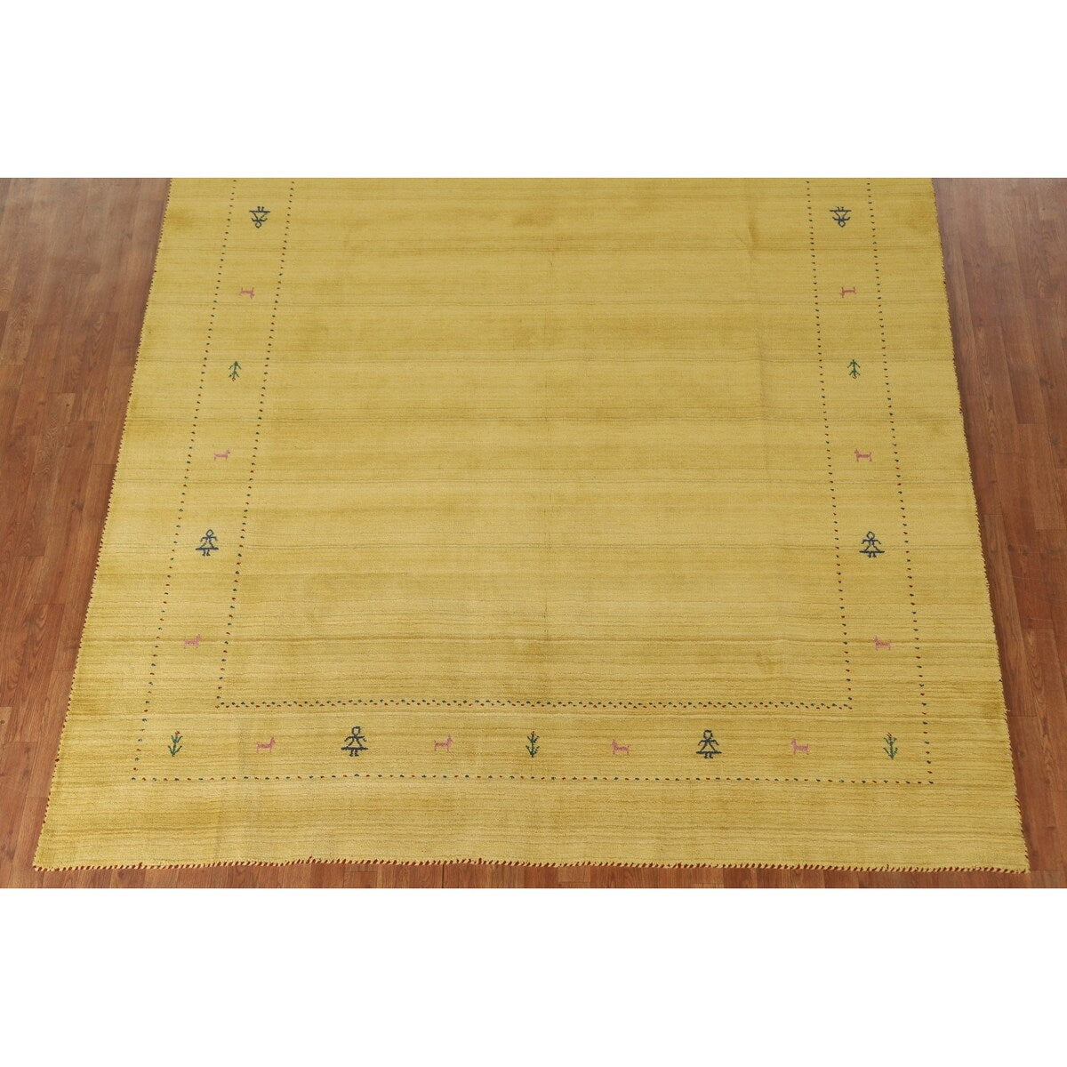 Tribal Gabbeh Area Rug Handmade Oriental Wool Carpet - 8'2"x 9'10"