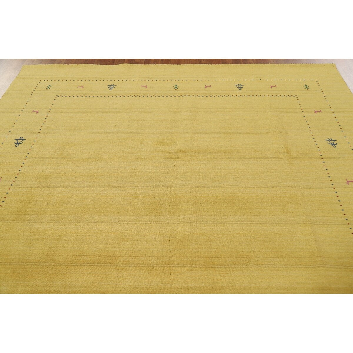 Tribal Gabbeh Area Rug Handmade Oriental Wool Carpet - 8'2"x 9'10"