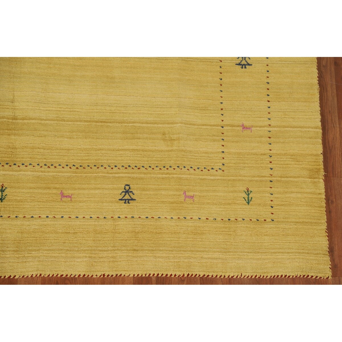Tribal Gabbeh Area Rug Handmade Oriental Wool Carpet - 8'2"x 9'10"