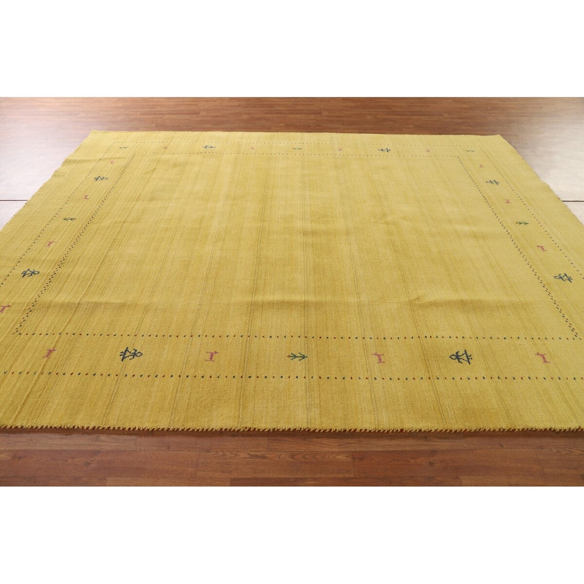 Tribal Gabbeh Area Rug Handmade Oriental Wool Carpet - 8'2"x 9'10"