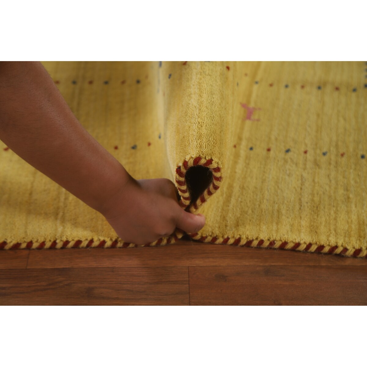 Tribal Gabbeh Area Rug Handmade Oriental Wool Carpet - 8'2"x 9'10"