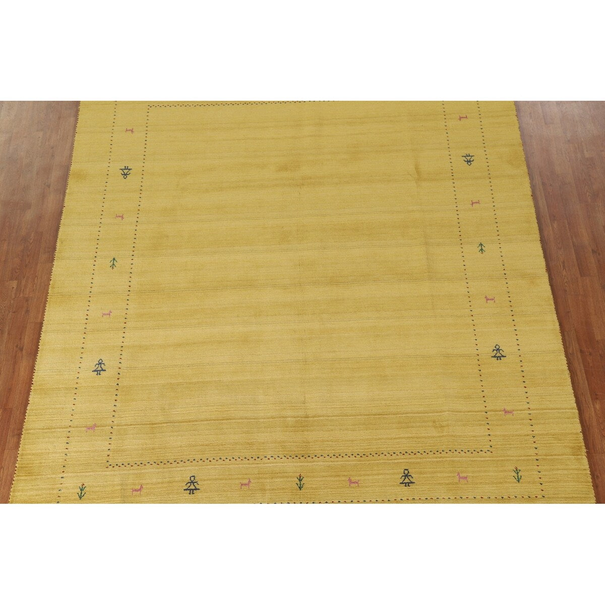 Tribal Gabbeh Area Rug Handmade Oriental Wool Carpet - 8'2"x 9'10"