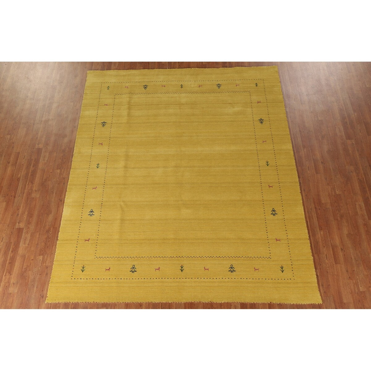 Tribal Gabbeh Area Rug Handmade Oriental Wool Carpet - 8'2"x 9'10"