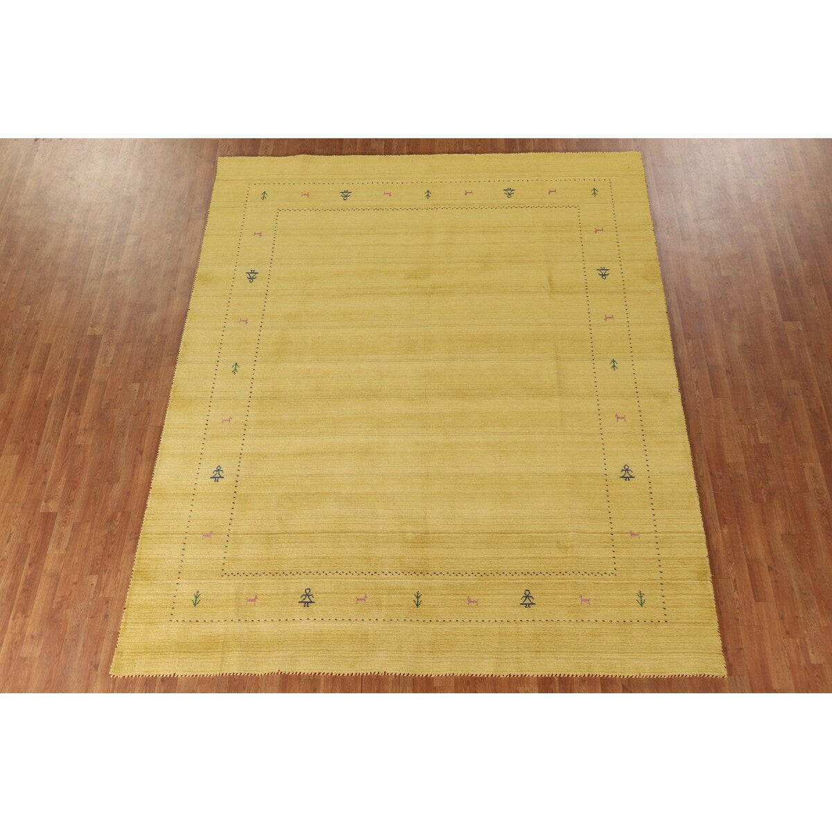 Tribal Gabbeh Area Rug Handmade Oriental Wool Carpet - 8'2"x 9'10"
