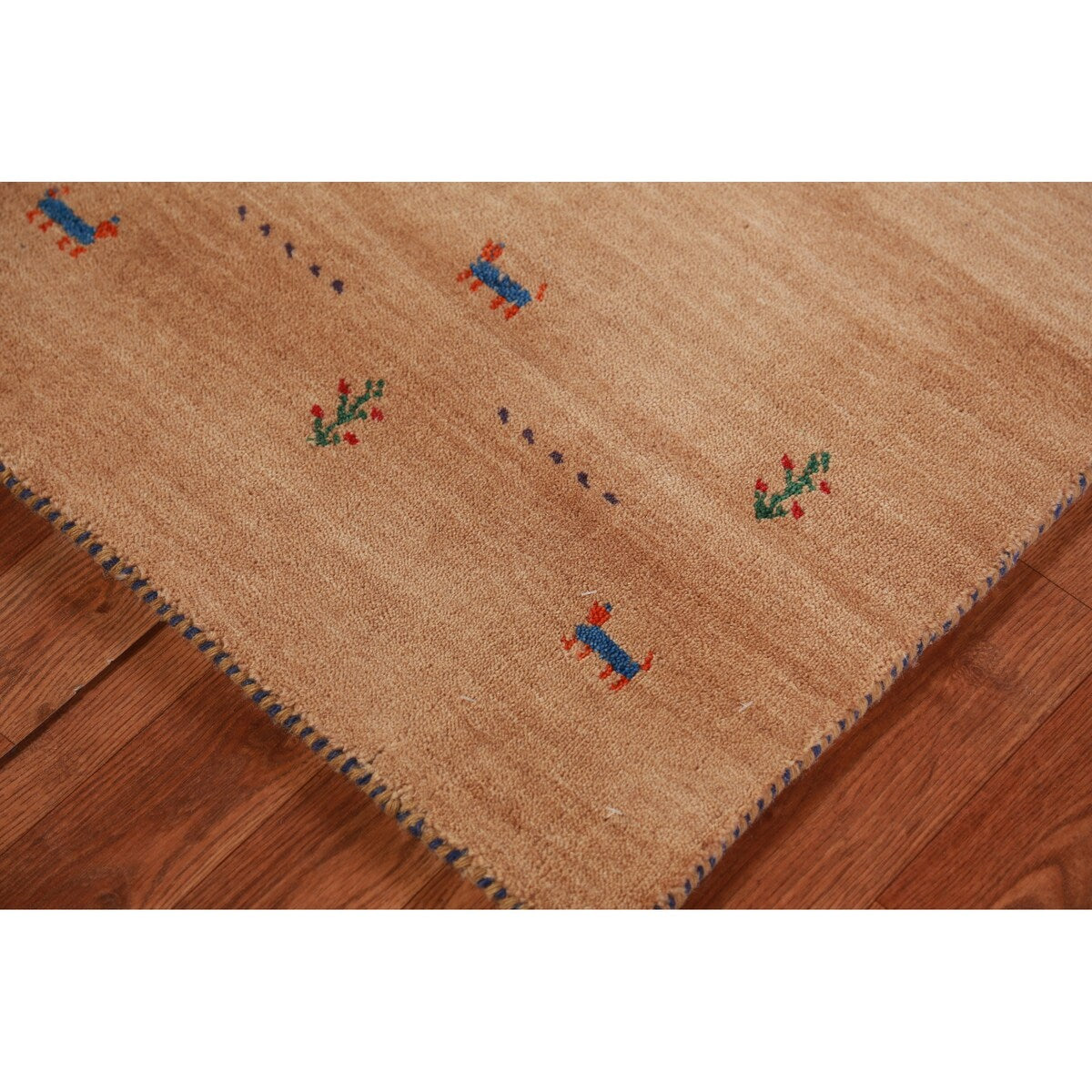 Tribal Gabbeh Indian Accent Foyer Rug Handmade Brown Wool Carpet - 2'1"x 3'10"
