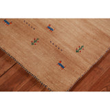 Tribal Gabbeh Indian Accent Foyer Rug Handmade Brown Wool Carpet - 2'1"x 3'10"