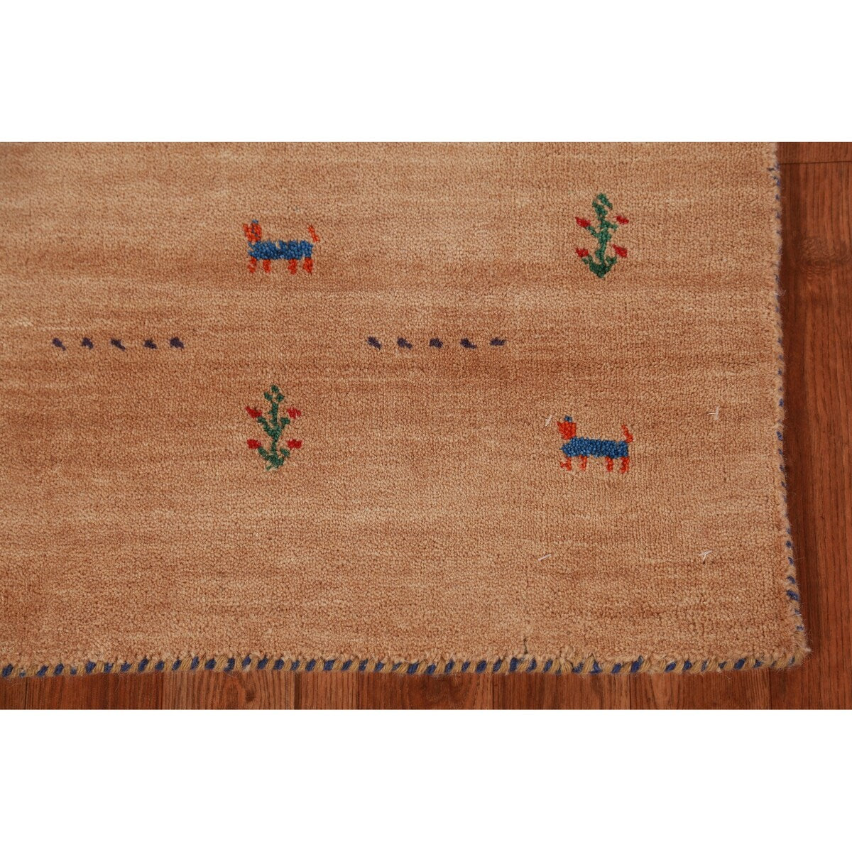 Tribal Gabbeh Indian Accent Foyer Rug Handmade Brown Wool Carpet - 2'1"x 3'10"
