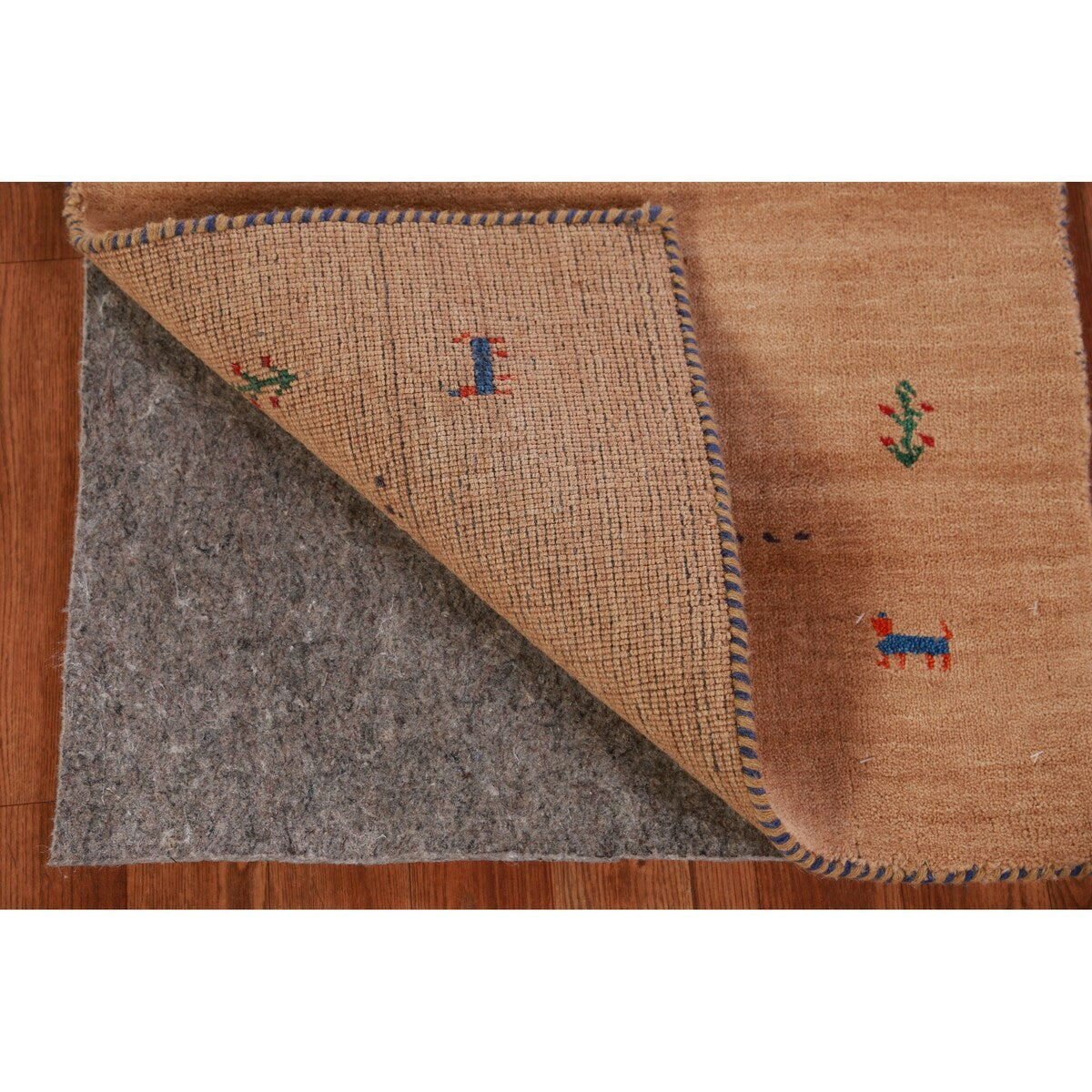 Tribal Gabbeh Indian Accent Foyer Rug Handmade Brown Wool Carpet - 2'1"x 3'10"