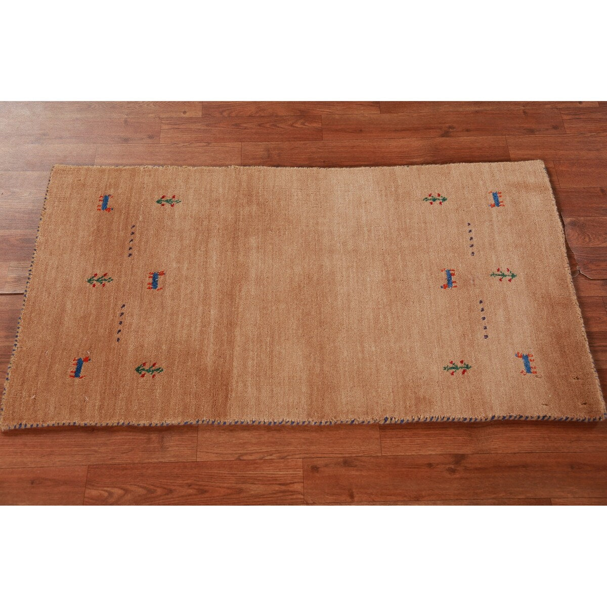 Tribal Gabbeh Indian Accent Foyer Rug Handmade Brown Wool Carpet - 2'1"x 3'10"