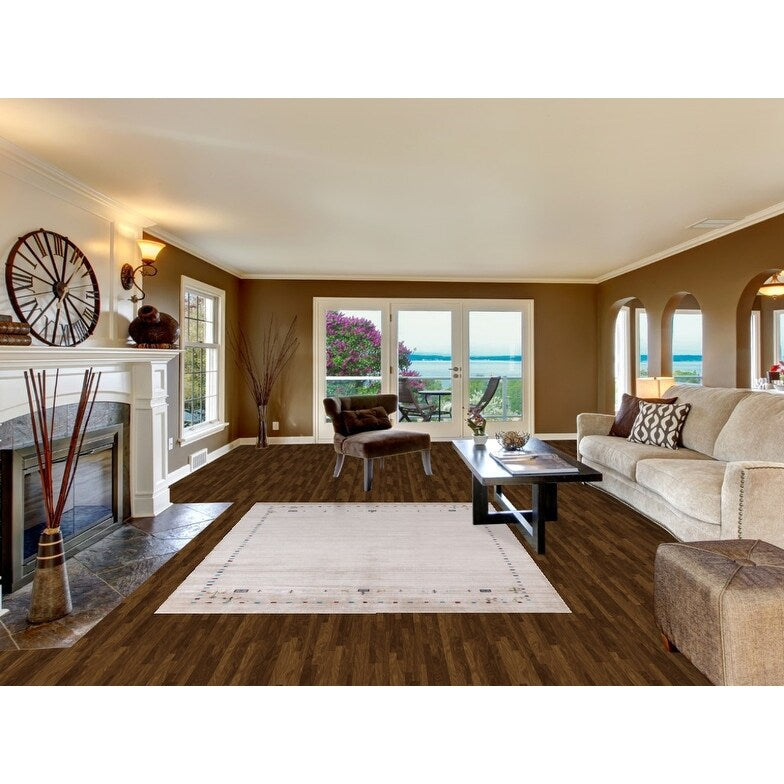 Tribal Gabbeh Indian Area Rug Dining Room Hand-Knotted Wool Carpet - 5'11" x 7'11"