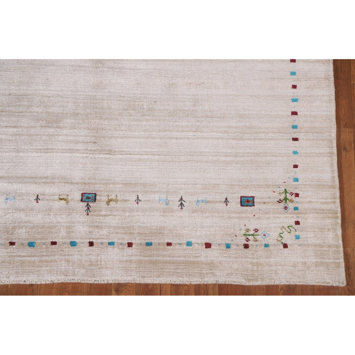Tribal Gabbeh Indian Area Rug Dining Room Hand-Knotted Wool Carpet - 5'11" x 7'11"
