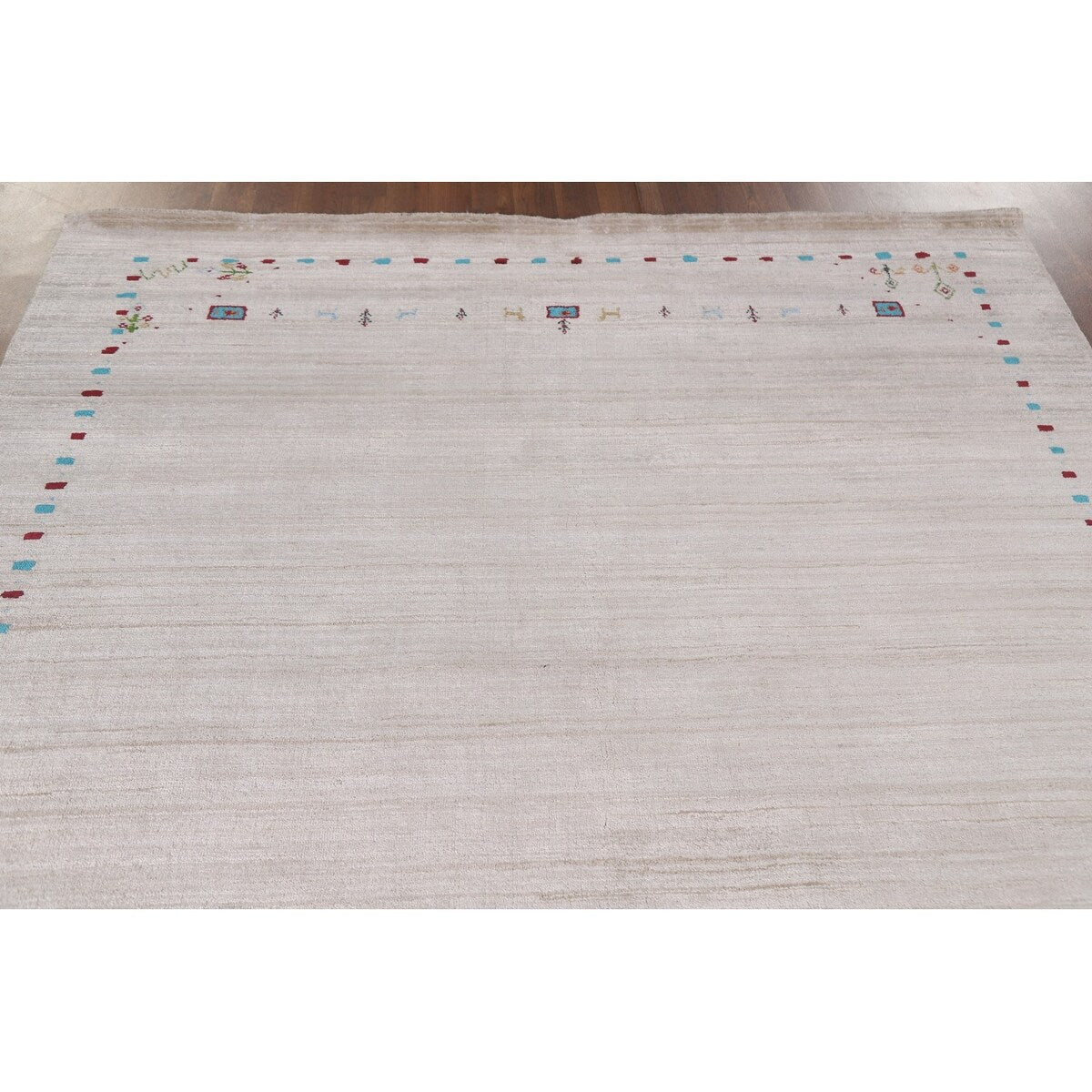 Tribal Gabbeh Indian Area Rug Dining Room Hand-Knotted Wool Carpet - 5'11" x 7'11"