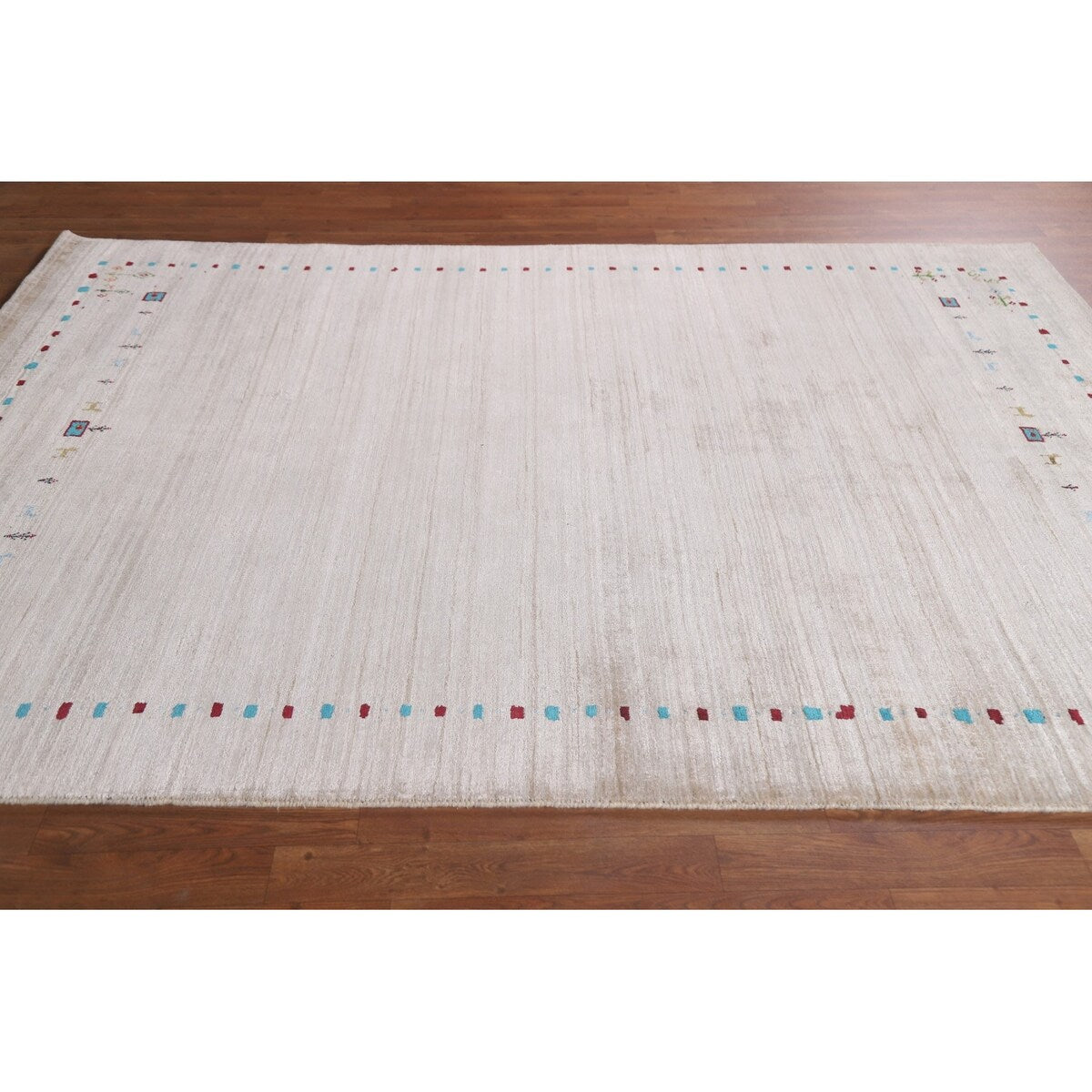 Tribal Gabbeh Indian Area Rug Dining Room Hand-Knotted Wool Carpet - 5'11" x 7'11"
