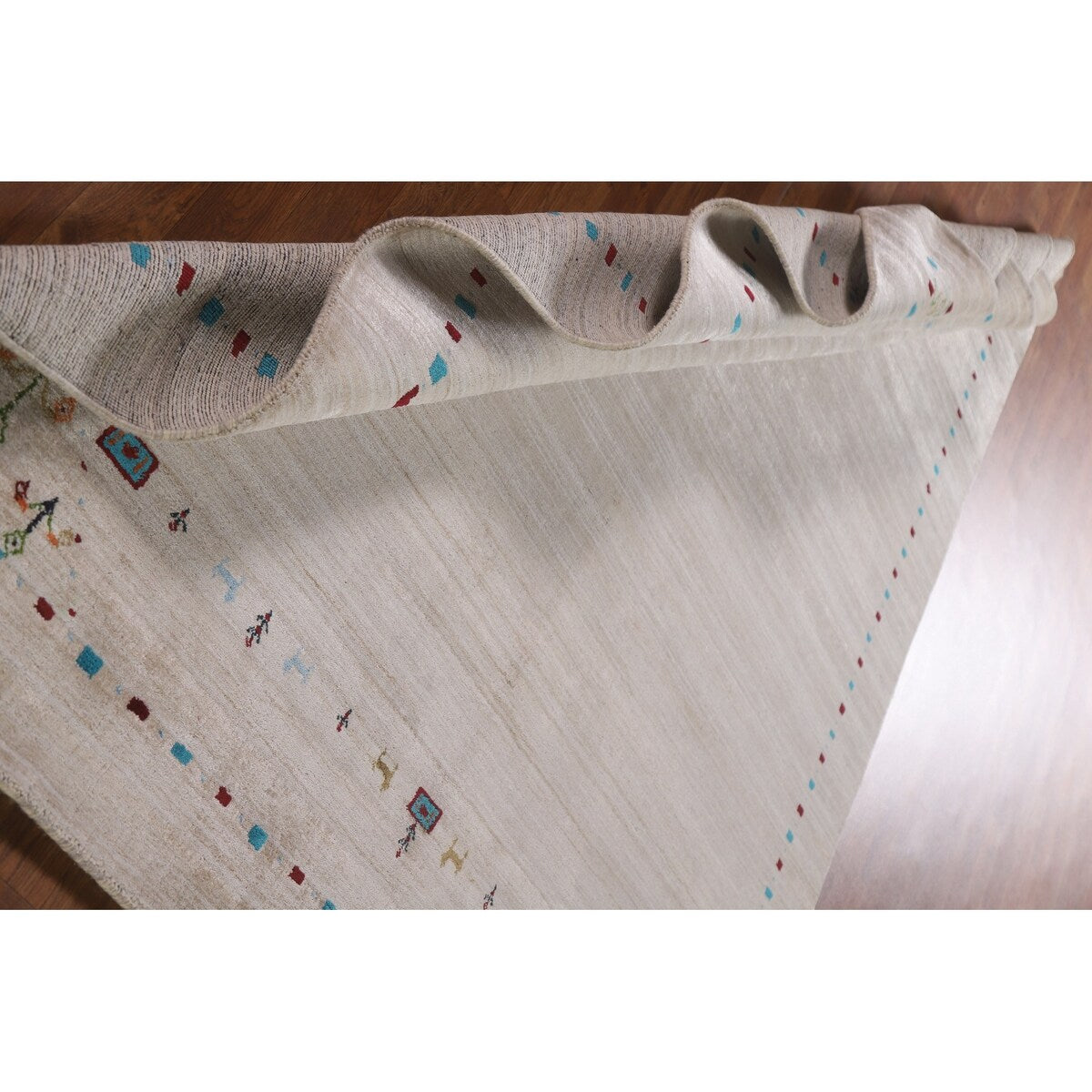 Tribal Gabbeh Indian Area Rug Dining Room Hand-Knotted Wool Carpet - 5'11" x 7'11"