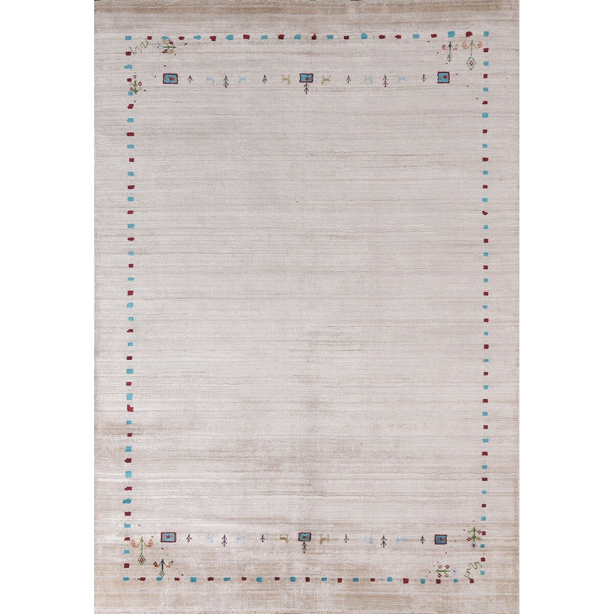 Tribal Gabbeh Indian Area Rug Dining Room Hand-Knotted Wool Carpet - 5'11" x 7'11"