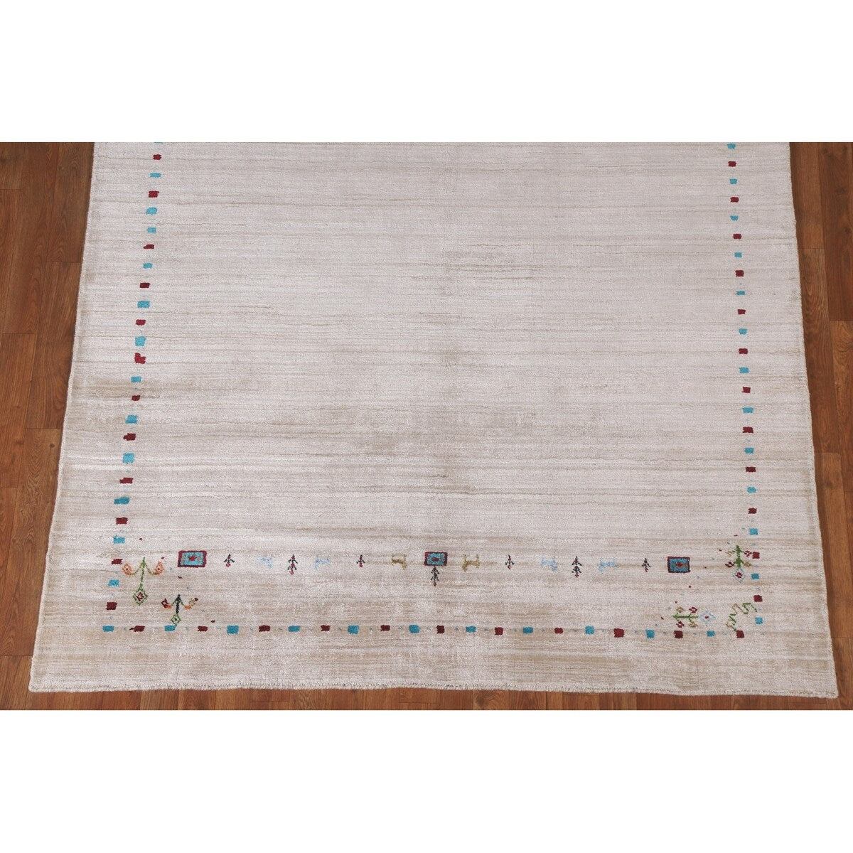 Tribal Gabbeh Indian Area Rug Dining Room Hand-Knotted Wool Carpet - 5'11" x 7'11"