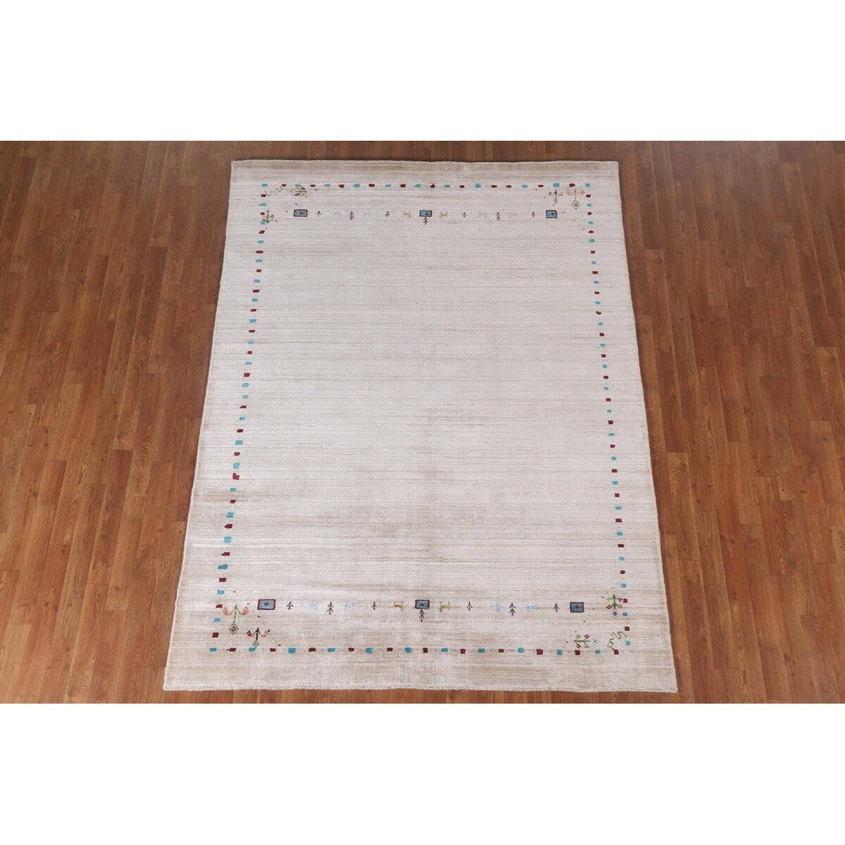 Tribal Gabbeh Indian Area Rug Dining Room Hand-Knotted Wool Carpet - 5'11" x 7'11"