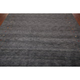 Tribal Gabbeh Indian Area Rug Handmade Grey Wool Carpet - 8'4" x 9'9"