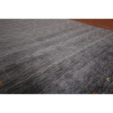 Tribal Gabbeh Indian Area Rug Handmade Grey Wool Carpet - 8'4" x 9'9"